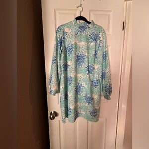 Sail to Sable Shift Dress Size L, Blue, Teal and White, NWOT